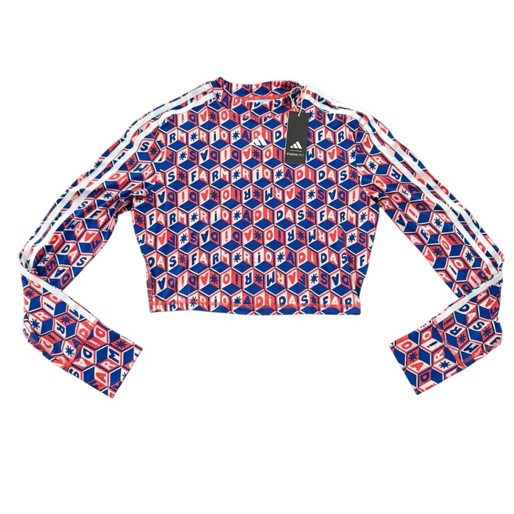 ADIDAS X FARM RIO CROP LONG SLEEVE SHIRT SIZE LARGE - Picture 6 of 16